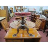 XIX Century Walnut Piano Stool, with pokerwork carving to tripod legs, revolving action to