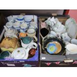 Denby Greenwheat Hot Water Jug, Delft tankards, teapots, Royal Albert tea ware, etc:- Two Boxes