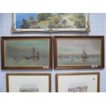 A.E Jackson Tranquil Shipping Scenes, pair of oils on canvas, signed and dated 1928 - 1929, 29 x