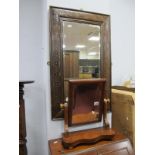 XIX Century Mahogany Swing Toilet Mirror, carved beech framed wall mirror, 79 x 48cm.