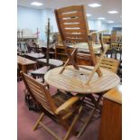 Circular Garden Table, with three folding garden chairs.