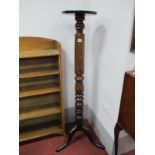 XIX Century and Later Mahogany Jardiniere Stand, with circular top on turned pedestal, cabriole legs
