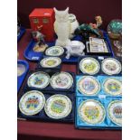 Coalport Twelve Days of Christmas Plates, 9cm diameter, in six boxed, Mason's ginger jar, Belleek