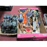 Action Men and Similar Figures, jeeps, etc:- Two Boxes