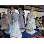 Royal Worcester 'The Victoria & Albert Museum' Figurines, 'The Regency', 'The Crinoline', 'The