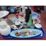 Poole, Aynsley, Booths, other ceramics, Wade port bottle, homemaker cup and saucer, badges, etc:-