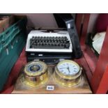 Adler Tippa & Silver Reed Silvrette Typewriters, Staiger ships clock, barometer.