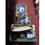 Blue and White Willow Pattern Pottery, kitchenware, etc.
