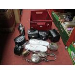 Five Jewellery Boxes, slippers, dressing table ware, etc:- One Box
