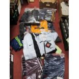 Sportswear; Fila - black track suit (XL), hooded zip top (L), navy sweater (L), three T-Shirts (XL);