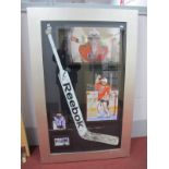 Ice Hockey Sheffield Steelers Montage, featuring Reebok Hockey Stick, signed by Frank Doyle (