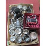 Royal Sable Presentation Tankard, Georgian and later pewter tankards:- One Box