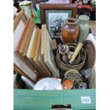 Mike Summerbee Signed Print, other prints, Australian wooden urn, copper ware, water canister, etc:-