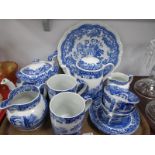 Spode 'Italian' Coffee Pot, Teapot, Jug, Cups, Saucers and Mugs; plus Spode 'Blue Room' jug and