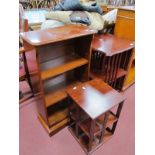 A Mahogany Stained Revolving Bookcase, a hardwood revolving bookcase and a bookcase. (3)