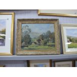 Edward S Billen (Sheffield Artist) 'Farmhouse, Hathersage', oil on board, signed lower right, 39 x