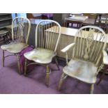 James Colmer of Bath Wheel Back Armchair, two others having crinoline stretchers. (3)