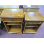 A Yew Wood Bedside Cabinet; together with another bedside cabinet. (2)