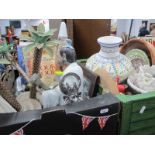 Palm tree Figures, Chinese seated figure, Spanish vase, Betty Boo, lava type lamp, books, etc:-