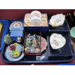 Royal Crown Derby 'Derby Posies' Trinket Trays and Twin Handled Cup, other trinkets, costume