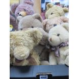 Teddy Bears - Gold Plush, to include 'Winston' 'Brand Loyalty', ;Netro'. 'Erin'. (6)