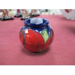 A Moorcroft Pottery Miniature Vase, painted in the 'Red Rose' design by Emma Bossons shape 55/2,