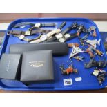 A Quantity of Watches and Lead Figures:- One Tray