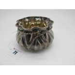 A Novelty Planter, as a sack with rope detail, stamped "900" (opening 9.8cm at widest point),