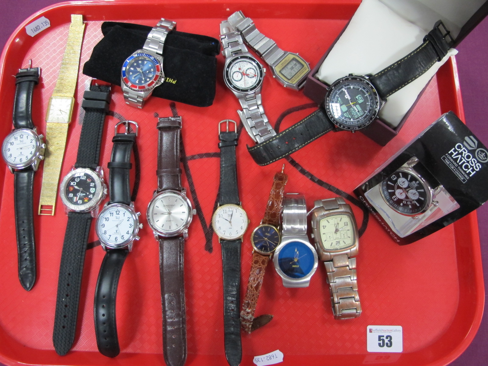 Assorted Wristwatches, including Accurist Skymaster, etc :- One Tray