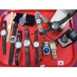 Assorted Wristwatches, including Accurist Skymaster, etc :- One Tray