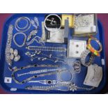A Collection of Assorted Modern Diamanté Costume Jewellery, including hair slides, bangles etc :-