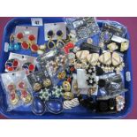 A Collection of Assorted Clip Earrings :- One Tray