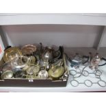 Assorted Plated Ware, including tea wares, pierced dish, sauce boat etc:- One Box