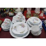 A Shelley Bone China 'Wild Flowers' Tea Set, pattern No. 13668, comprising six tea plates, cups