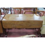 Regency Mahogany Pembroke Table, with fall leaves, faux drawers, on fluted legs, 126 x 58cm or 109cm