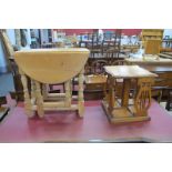 Early XX Century Pine Revolving Bookcase Upper Section, with pierced lyre supports, 33cm wide; small