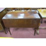 A XIX Century Pembroke Table, with drop leaves, faux and single drawers on turned legs, 83 x 46.65cm