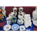 Pair of XIX Century Staffordshire Spaniel Dogs, Mason's 'Fruit Basket' jugs, Brooks an Bentley