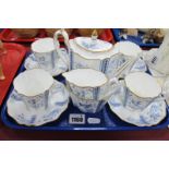 Wedgwood Early XX Century Coffee Service, of eleven pieces Y2713, blue floral with gilt