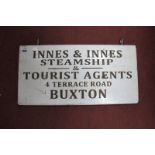 Advertising: Vintage Ceiling Suspending Metal Sign, 'Innes & Innes Steamship and Tourist Agents, 4