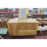 E.Gomme G Plan Light Oak Sideboard, with long cupboard door to left, smaller doors, over single