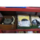 Pye 'Black Box' Record Player, circa 1950's, having Garrard RC121 Mk II turntable, large quantity of