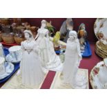 Coalport Ltd Edition of 7500 Figurines, 'Queen Victoria', 'Queen Elizabeth' and 'Queen Mary', each