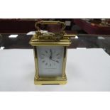 Matthew Norman of London, Late XX Century Brass Carriage Clock, Swiss movement, '1754' to back