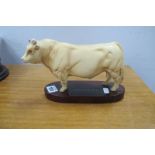 Beswick Charolais Bull, from the Connoisseur Series, on oval base, bearing label.