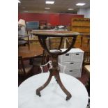 Mahogany Occasional Table, with circular top and undershelf, curved supports (repaired), wrythen
