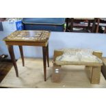 Italian Sewing Table, camel seat. (2)
