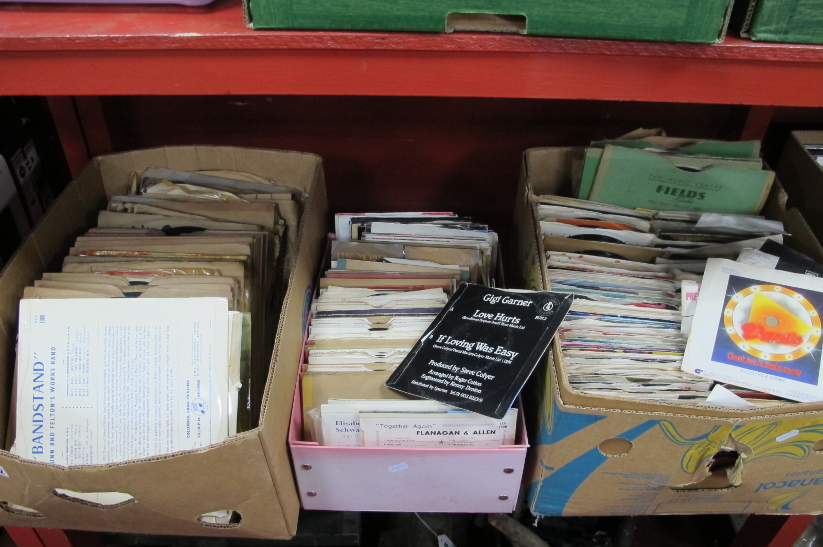 Records - 45's and 78rpm's, various genres:- Three Boxes