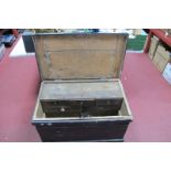 XIX Century Painted Pine Tool Box, 86cm wide, the interior with sliding five drawers, containing