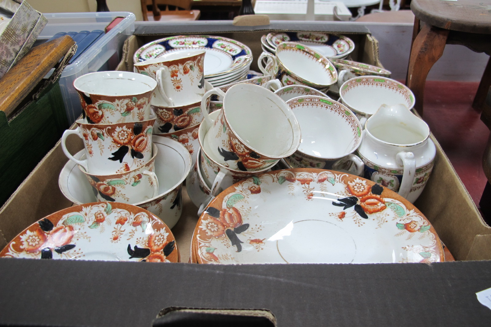 Crown and Other Edwardian Floral Tea Ware, of approximately seventy five pieces.